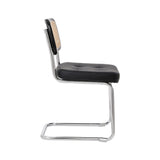 Generisch FRH0033-34 Lot de 2 chaises de salle à manger cantilever Charge maximale 130 kg (Noir)