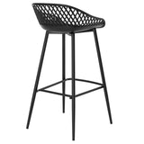 IDIMEX Lot de 2 tabourets de Bar IREK Chaise Haute pour Cuisine ou comptoir au Design Retro avec accoudoirs, en Plastique et métal Noirs, Hauteur d'assise 75 cm