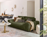 Lisa Design - Canapé Garance en Velours Côtelé - Sofa Vert 3 Places - Salon