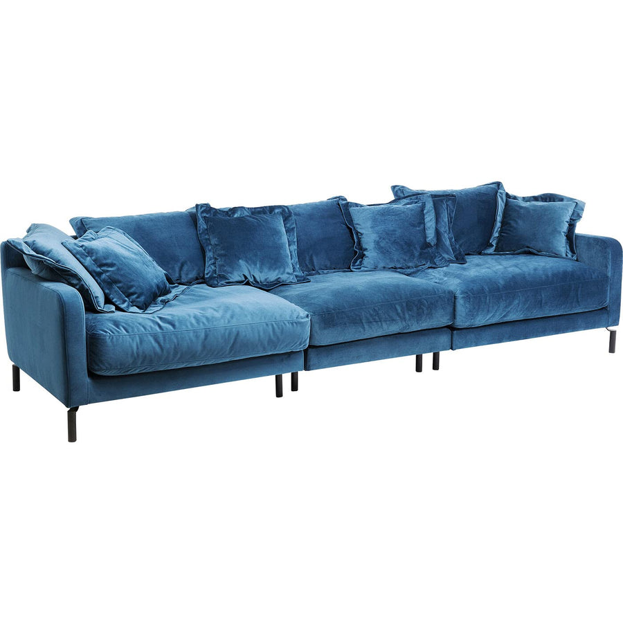 Kare Design Canapé Lullaby XL Velours Bleu pétrole Kare Design Canapé Lullaby XL Velours Bleu pétrole