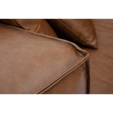 Miliboo Canapé Vintage 3 Places Cuir Marron et Bois Noir Cobain