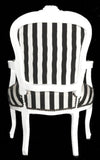 Casa Padrino - Chaise Salon Baroque Bande Noir/Blanc/Blanc - Mobilier rayé