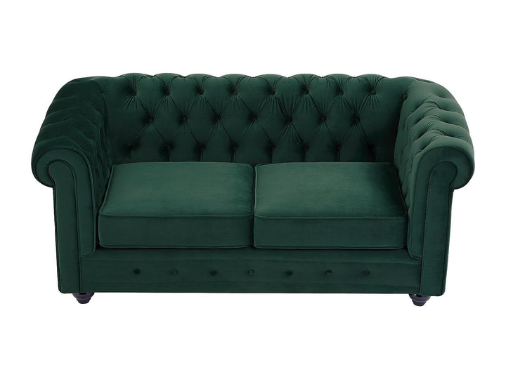 Vente-unique - Canapé 2 Places en Velours Vert Chesterfield Vente-unique - Canapé 2 Places en Velours Vert Chesterfield