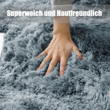 Swsen Tapis Salon Shaggy Longs Super Doux - Shaggy Tapis Moelleux Dessous Antidérapant - Tapis Chambre Lavable Moderne à Poils Longs 160x200 cm, Blanc