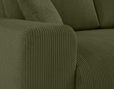 Lisa Design - Canapé Garance en Velours Côtelé - Sofa Vert 3 Places - Salon