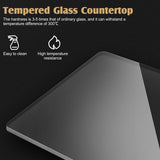 Table basse ronde en verre avec base en bois écrasé, tables d'appoint modernes en verre trempé, table de salon pour le salon, petite table ronde, simple et belle (transparent, 80 cm)