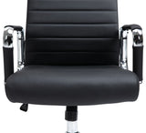 CLP Chaise De Bureau Kolumbus en Véritable Cuir I Fauteuil De Bureau Réglable en Hauteur Pivotant Piètement Mécanisme A Bascule Intégré, Couleur:Noir