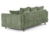 Lisa Design - Rune - canapé Droit 3 Places en Velours texturé, Vert Sauge
