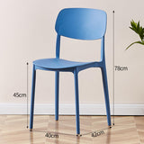 Lot de 4 chaises de salle à manger empilables modernes, ergonomiques sans accoudoirs, légères, avec dossier et siège large, tabouret d'intérieur en plastique pour la maison, le salon, le bureau, le