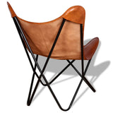Gecheer Chaise Plastique,Fauteuil massant Chaise Papillon Marron Cuir véritable