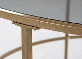 DecoInParis Table Basse en Verre Noir et métal THESSA