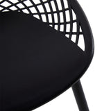 buybyroom chaises Salle Manger Lot de 4 Chaise scandinave avec Pieds en métal Chaise Salon Cuisine Confortable Chaise Salle a Manger, Noir