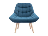 Vente-unique - Fauteuil en Velours Bleu Canard LUOSTO - Scandinave