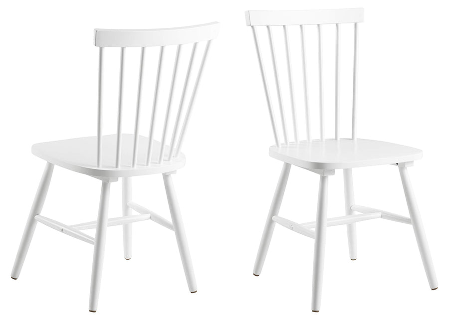 AC Design Furniture Susanne Chaises de salle à manger Lot de 2, H: 86 x l: 50,5 x L: 49,5 cm, Blanc, Bois, 2 pc