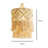 Baoblaze Vintage macramé -jourss décoratif plafond pendentif couverture gland lustres ombre pour mariage maison ornements