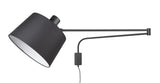 Trio Leuchten Baldo 200600132 Applique murale en métal noir mat avec abat-jour en tissu noir, 1 x E27