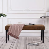 vidaXL Banc Banc d'Entrée Banc de Couloir Siège Banquette de Salon Meuble de Salon Intérieure Salle de Séjour Maison 106 cm Marron Similicuir Daim