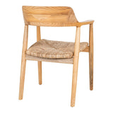 AltoBuy Vancouver - Lot de 4 Chaises en Bois de Sungai et Assise en Paille Naturelle