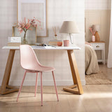 KLAST Chaise de Salle à Manger Nina en Polypropylène Rose Nude, Légère, Fonctionnelle, Durable et Adaptée pour l'Extérieur, Facile à Entretenir