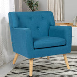 IDMarket - Fauteuil scandinave LIV en Tissu Bleu Canard