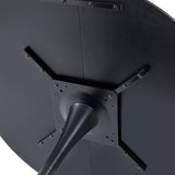 HJhomeheart Table à manger de cuisine ronde, table de loisirs moderne, ensemble de table à manger pour cuisine, salle à manger et bureau, noir, diamètre 110 x 75 (H) cm