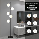 KlkrzJwy Lampadaire Mid Century 5 Lumières 66,9" Globe En Verre Lampadaire Lampe Haute En Verre Dépoli Avec Base En Marbre E26 Dimmable Lampe Sur Pied Pour Salon Bureau Chambre Canapé Coin
