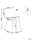 Lot de 2 Chaises de Salle à Manger Design Rétro Sans Accoudoirs en Polyester Noir et Blanc Luana