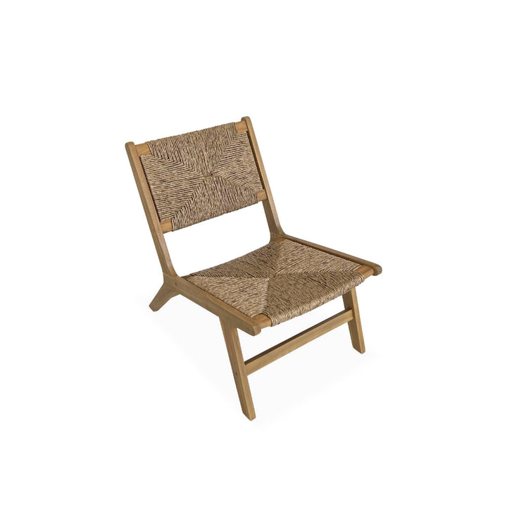 sweeek - Fauteuil Relax de Jardin en Bois et résine Effet Paille. intérieur/extérieur sweeek - Fauteuil Relax de Jardin en Bois et résine Effet Paille. intérieur/extérieur