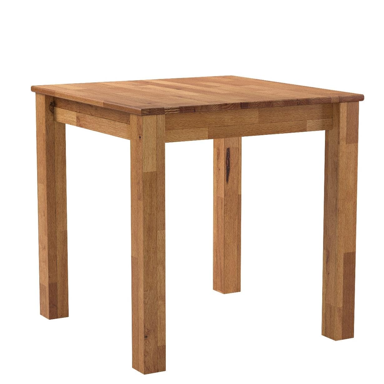 Krok Wood Table De Cuisine Paris Chêne Massif 110x75x75 Cm - Style Élégant