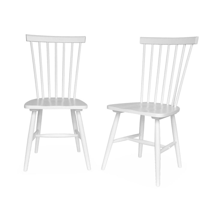 Alice's Home - Lot de 2 chaises Blanches à barreaux en Bois d'hévéa. Romie. L 50.8 x P 44.2 x H 90cm.