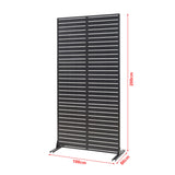 casa.pro Cloison de Séparation Intérieur Paravent Séparateur de Pièce Design Moderne pour Délimiter Différentes Espaces avec Motif Décoratif Salon Séjour Bureau Acier Galvanisé 200 x 100 x 50 cm Noir