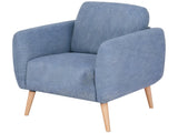 Vente-unique - Fauteuil en Tissu MAGELAN - Bleu Clair