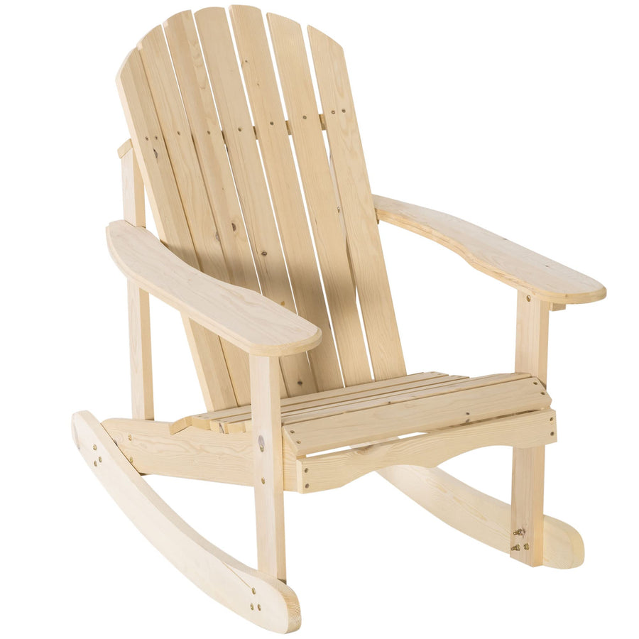 Outsunny Adirondack Chaise de jardin à bascule en pin naturel 74 x 97 x 92 cm Outsunny Adirondack Chaise de jardin à bascule en pin naturel 74 x 97 x 92 cm