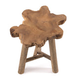 DESIGN DELIGHTS TABOURET en Bois Tree | Acajou, 50x40x30 cm | Tabouret pour Plantes, tabouret en Tronc darbre, Table dappoint, tabouret Racine, Naturel