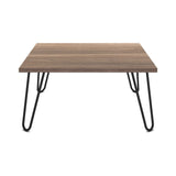 [en.casa] Table Basse Rectangulaire Stylé avec Pieds en Epingle à Cheveux Petite Table d'Appoint Polyvalent pour Salon Panneau de Particules Métal 60 x 60 x 30 Effet Noyer Noir