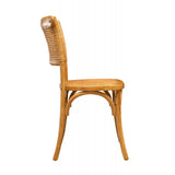 Biscottini frêne 88 x 50 x 44 cm Salle à Manger en Bois avec Finition Naturelle | Chaise de Cuisine Assise en rotin, Vintage Unisexe Adulte, Marron, 88x44x50 cm