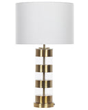 Beliani Lampe à Poser de Table avec Pied Décoratif Doré et Abat-jour Blanc E27 Max 60W pour Salon Chambre ou Coin Lecture au Design Moderne et Glamour