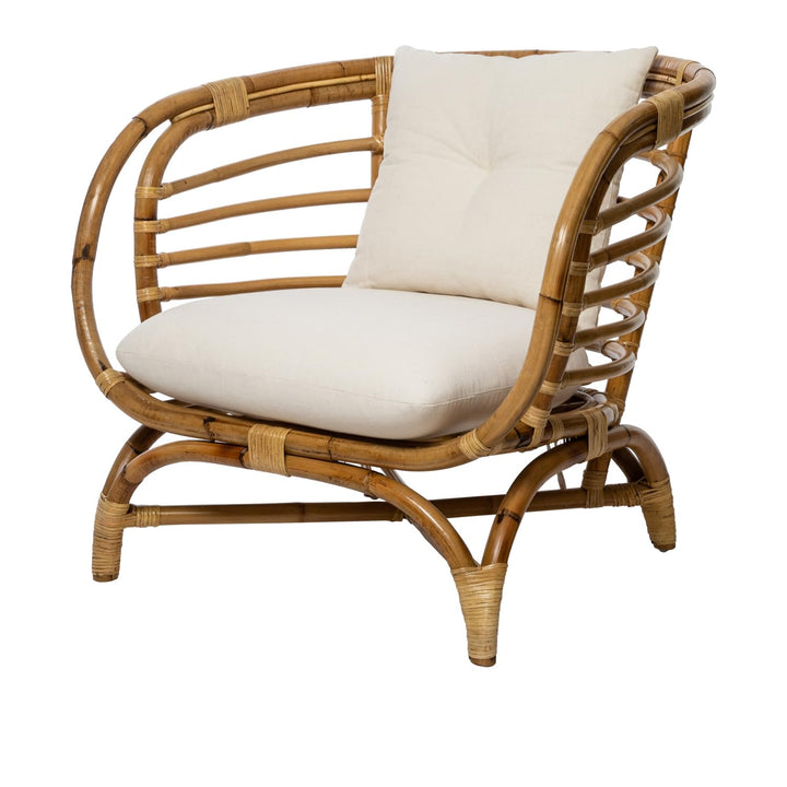 Generico Fauteuil avec coussin en rotin Farah blanc Mobilier d Generico Fauteuil avec coussin en rotin Farah blanc Mobilier d'intérieur,Mobilier de jardin
