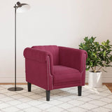 vidaXL Fauteuil Rouge Bordeaux Velours