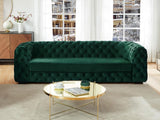 Vente-unique - Canapé 3 Places Chesterfield Stanley - Velours Vert Sapin