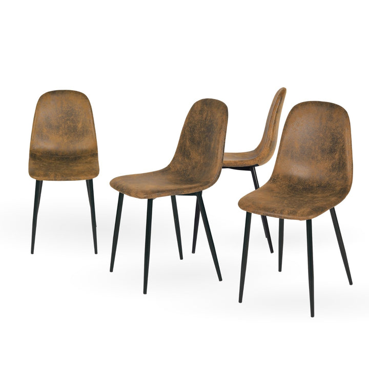 Homy CASA – Lot de 4 chaises de Salle à Manger Douces avec Dossier et Pieds en métal Massif pour Salon, Maison, Marron Homy CASA – Lot de 4 chaises de Salle à Manger Douces avec Dossier et Pieds en métal Massif pour Salon, Maison, Marron
