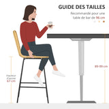 HOMCOM Lot de 2 tabourets de Bar Chaise de Bar Design bohème Hauteur 66 cm avec Repose-Pieds métal et Dossier cannage - Naturel