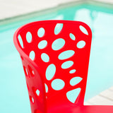 Homestyle4u 2460 Lot de 4 chaises de jardin empilables en plastique résistant aux intempéries Rouge