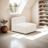 HOMIFAB Chauffeuse sans accoudoirs modulable en Tissu Bouclette écru - Modulo