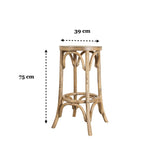 Biscottini tabourets de cuisine bois Thonet 41x75x41 cm | Tabouret haut Made in Italy | Tabouret de cuisine en bois massif de frêne