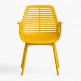 casa pura Chaise de Jardin Mayfield Jaune 1 pièce, Fauteuil Design avec Accoudoirs, Résine Polypropylène, Résistant aux Intempéries, pour Terrasse, Balcon, Patio et Intérieur, Charge jusqu'à 150 kg