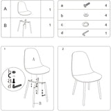 Ensemble de 4 chaises de salle à manger CangLong, chaises de cuisine capitonnées rétro pour salon, salle à manger, chaises scandinaves en similicuir avec pieds en métal, marron