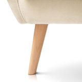 SUENOSZZZ-ESPECIALISTAS DEL DESCANSO Fauteuil nordique IZAN une place, fauteuil tapissé en tissu anti-taches, couleur beige
