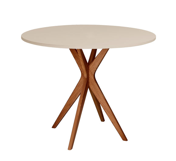 Ragaba Jubi Table à Manger Ronde 80cm Chêne Beige Brun