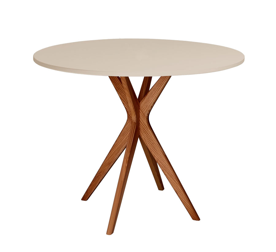 Ragaba Jubi Table à Manger Ronde 80cm Chêne Beige Brun